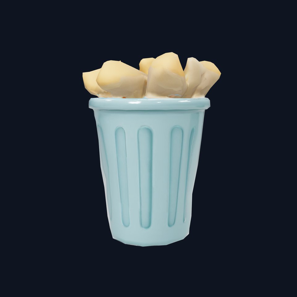 Modern Trash Bin Model Pack with Detailed Geometry